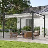 3m x 3m Aluminium Pergola Gazebo – Light Grey Canopy Awning, Outdoor Garden Sun Shade Shelter for BBQ & Patio