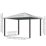 3m x 3m Timber Hardtop Gazebo with Galvanised Steel Roof - Wooden Garden Pavilion with Double Tier Roof