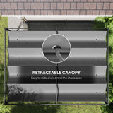 4m x 3m Rectangular Metal Pergola – Dark Grey Outdoor Patio Shade