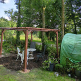 3.6m x 3m Wooden Pergola Kit - Maple Wood-Effect Garden Pergola with Grape Trellis Roof and Triangle Supports