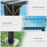 3.6x3m Aluminium Garden Pergola Gazebo with Retractable Roof Canopy & Curtains – Modern Outdoor Sun Shade Shelter, Weather-Resistant Patio Cover, Dark Grey