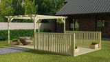 Rectangular Pergola And Decking Kit With Balustrade V.1