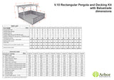 Rectangular Pergola and Decking Kit With Balustrades V.10