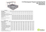 Rectangular Pergola and Decking Kit With Balustrades V.12