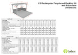 Rectangular Pergola and Decking Kit With Balustrades V.3