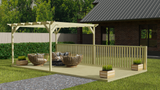 Rectangular Pergola And Decking Kit With Balustrade V.5