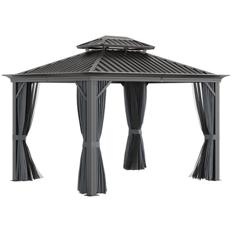 Grey 3m x 3.7m Hardtop Gazebo