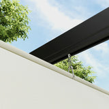 2m x 3m Lean-To Steel Pergola – Khaki Adjustable Canopy Roof, Wall Mounted Patio Shade Shelter