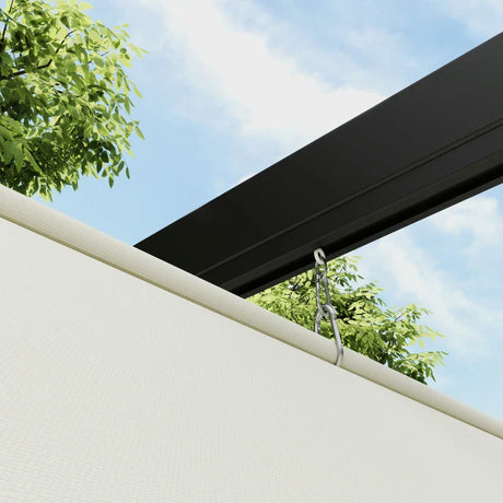 2m x 3m Lean-To Steel Pergola – Khaki Adjustable Canopy Roof, Wall Mounted Patio Shade Shelter