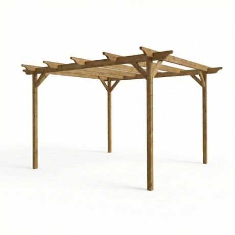 Sculpted Wooden Garden Pergola Kit