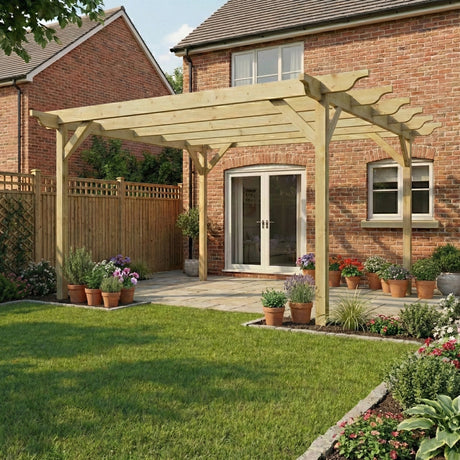 Sculpted Wooden Garden Pergola Kit
