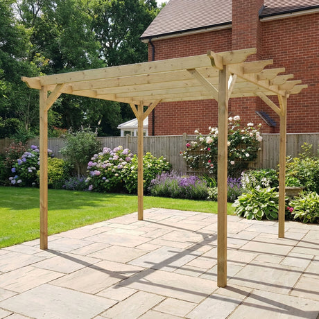 Sculpted Wooden Garden Pergola Kit