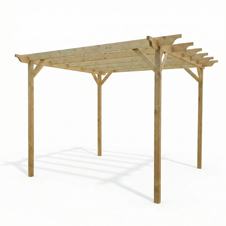 Sculpted Wooden Garden Pergola Kit