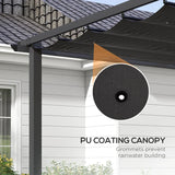 3m x 4m Aluminium Retractable Pergola – Dark Grey Outdoor Patio Garden Shade Shelter