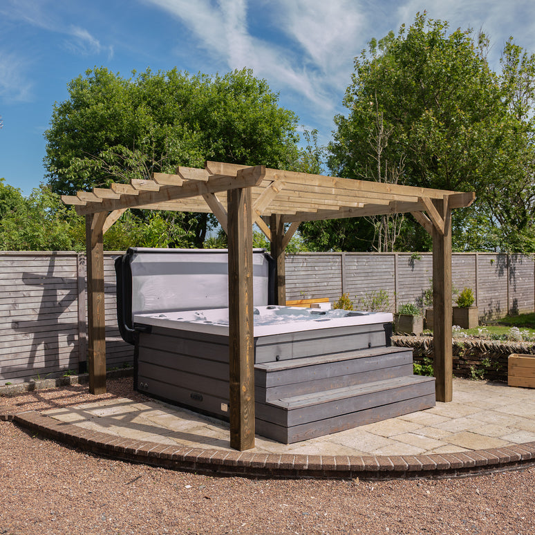 Flat Roofed Pergola - No Overhang - Frame Only