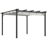 3m x 3m Aluminium Pergola Gazebo – Light Grey Canopy Awning, Outdoor Garden Sun Shade Shelter for BBQ & Patio