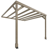 3x3m Lean-To Wooden Pergola Kit – Light Brown Decorative Garden Gazebo with Concrete Anchors & Stable Support Frame