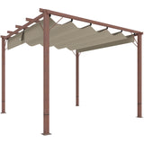 3m x 3m Aluminium Pergola – Retractable Canopy Roof, Wood Effect