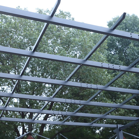 3m x 3m Metal Gazebo Pergola – Trellis Side Panels Garden Shelter