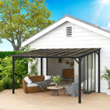 3m x 4.3m Metal Pergola – Waterproof Polycarbonate Roof UPF50+, Outdoor Patio Garden Shade Shelter