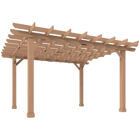 3.6x3.6m Wooden Garden Pergola Kit – Dark Brown Pergola Gazebo Grape Trellis with Stable Support Structure