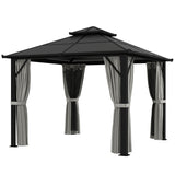 3m x 3m Hardtop Gazebo - Grey Aluminium Frame with UPF30+ Double Polycarbonate Roof