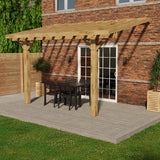 Oak Lean-To Pergola with Open Roof Design
