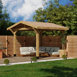 Oak Wooden Gazebo - Cedar Shingle Roof - Apex Design - With Overhang