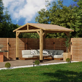 Oak Wooden Gazebo - Cedar Shingles Roof - Apex Design - No Overhang