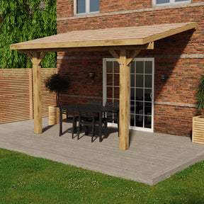 Oak Lean-To Gazebo with Cedar Shingle Roof