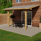 Oak Lean-To Gazebo with Katepal Grey Shingle Roof