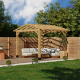 Oak Apex Pergola with Open Roof – No Overhang Design