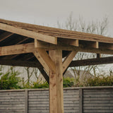 Wooden Apex Gazebo with Treated Featheredge Roof & Overhang - Premium Garden Gazebo