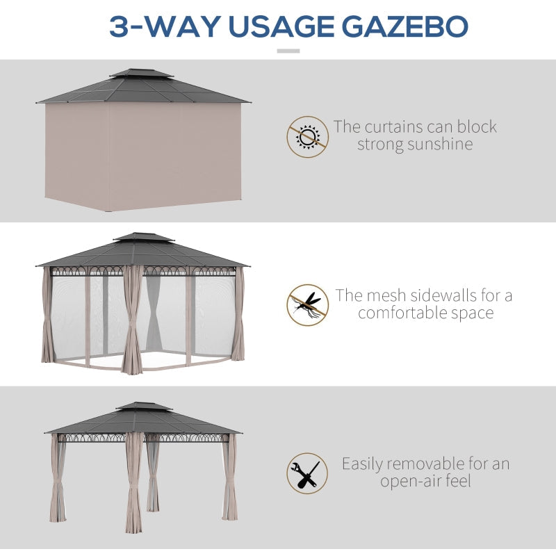 3.6m x 3m Polycarbonate Gazebo With Netting