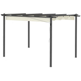 4m x 3m Metal Pergola – Dark Grey Frame with Beige Canopy Roof