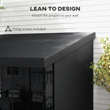 3m x 3m Black Lean-To Pergola – Wall Mounted Patio Shade Cover