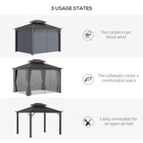 Grey 3m x 3.7m Hardtop Gazebo