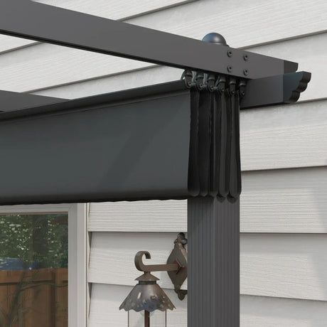 3m x 4m Aluminium Retractable Pergola – Dark Grey Outdoor Patio Garden Shade Shelter