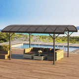 5m x 3m Aluminium Hardtop Gazebo – Brown Polycarbonate Roof Shelter