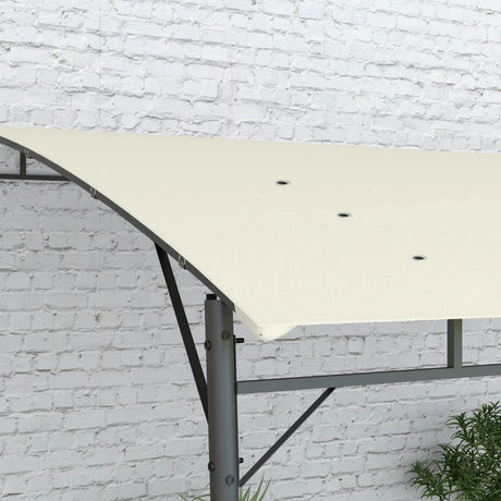 3m x 4m Metal Frame Pergola – Cream Outdoor Garden Canopy Roof, Freestanding Patio Shade Shelter