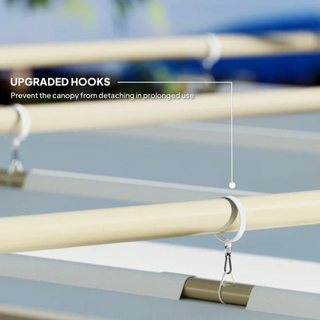 3m x 3m Retractable Pergola – Khaki Sun Shade Canopy UPF30+, Outdoor Patio Garden Shelter