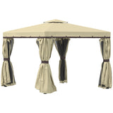 Beige 3m x 3m Water Repellent Gazebo