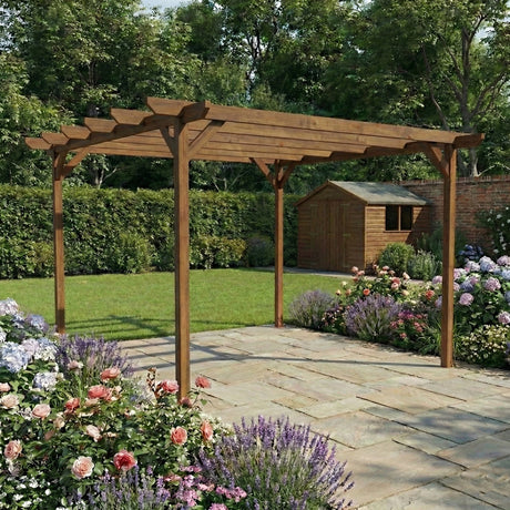 Chamfered Wooden Garden Pergola Kit
