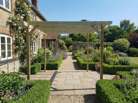 Chamfered Wooden Garden Pergola Kit