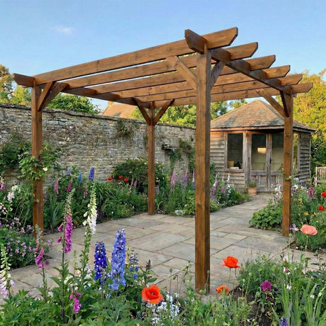 Chamfered Wooden Garden Pergola Kit