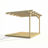 Wall Mounted Pergola and Decking Kit Chamfered Design
