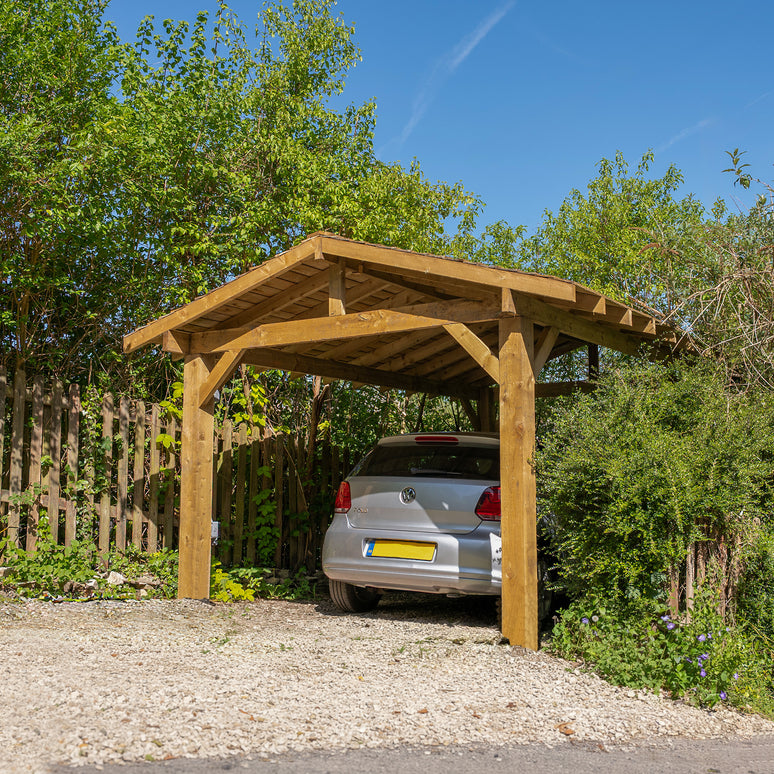 Wooden Apex Gazebo with Treated Featheredge Roof & Overhang - Premium Garden Gazebo