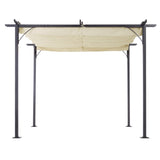 3m x 3m Steel Pergola with Retractable Shade Canopy – Outdoor Cover