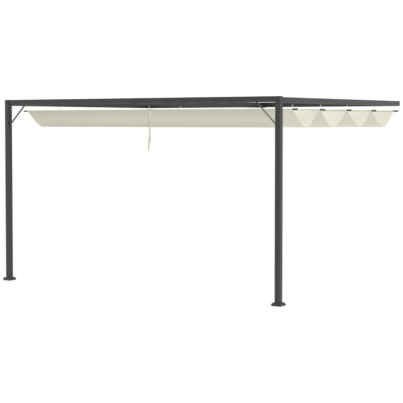 4m x 3m Garden Pergola – Beige Canopy Roof Outdoor Shade Cover