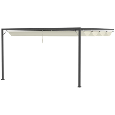 4m x 3m Garden Pergola – Beige Canopy Roof Outdoor Shade Cover